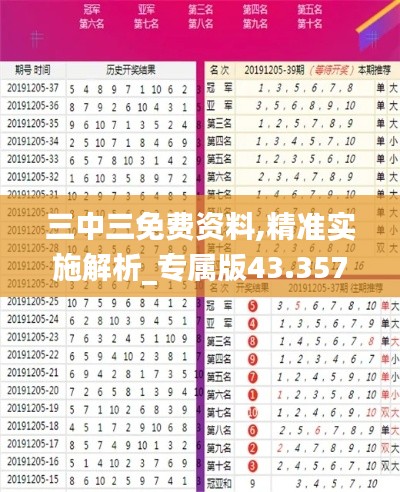 三中三免费资料,精准实施解析_专属版43.357