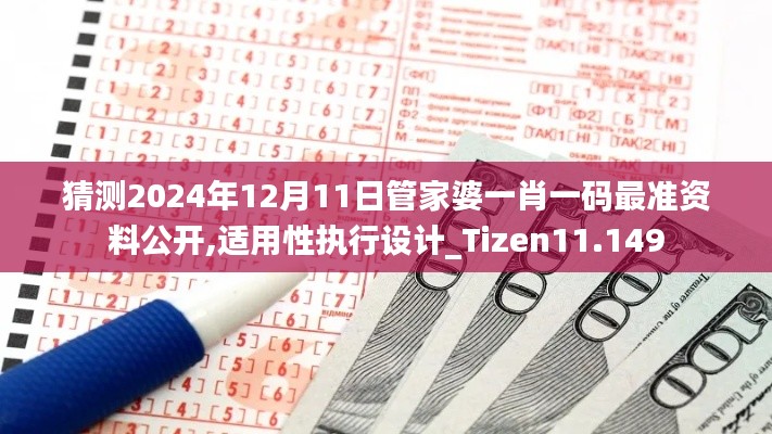 猜测2024年12月11日管家婆一肖一码最准资料公开,适用性执行设计_Tizen11.149