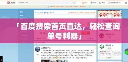 「百度搜索首页直达，轻松查询单号利器」